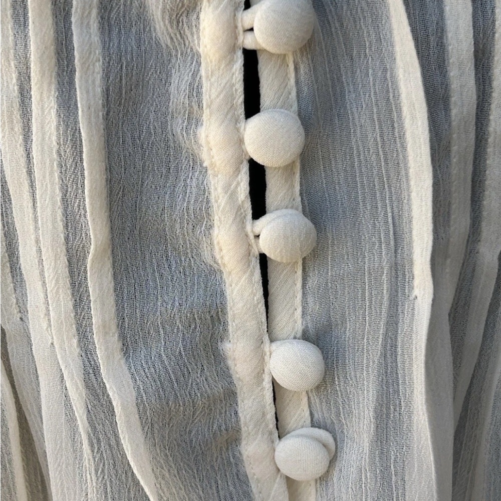 BFA Classics 6 Button Crochet Lace Topper Cardigan Medium Ivory Chiffon EC‎ - Picture 5 of 13